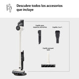 LG A9C-SLIM1C - Aspirador Escoba CordZero, Aspiradora con Sistema de Compresión de Polvo, Ciclónico, 150W Succión, Boquilla Varias Superficies, Base de Parking, 1.9 Kg, Blanco