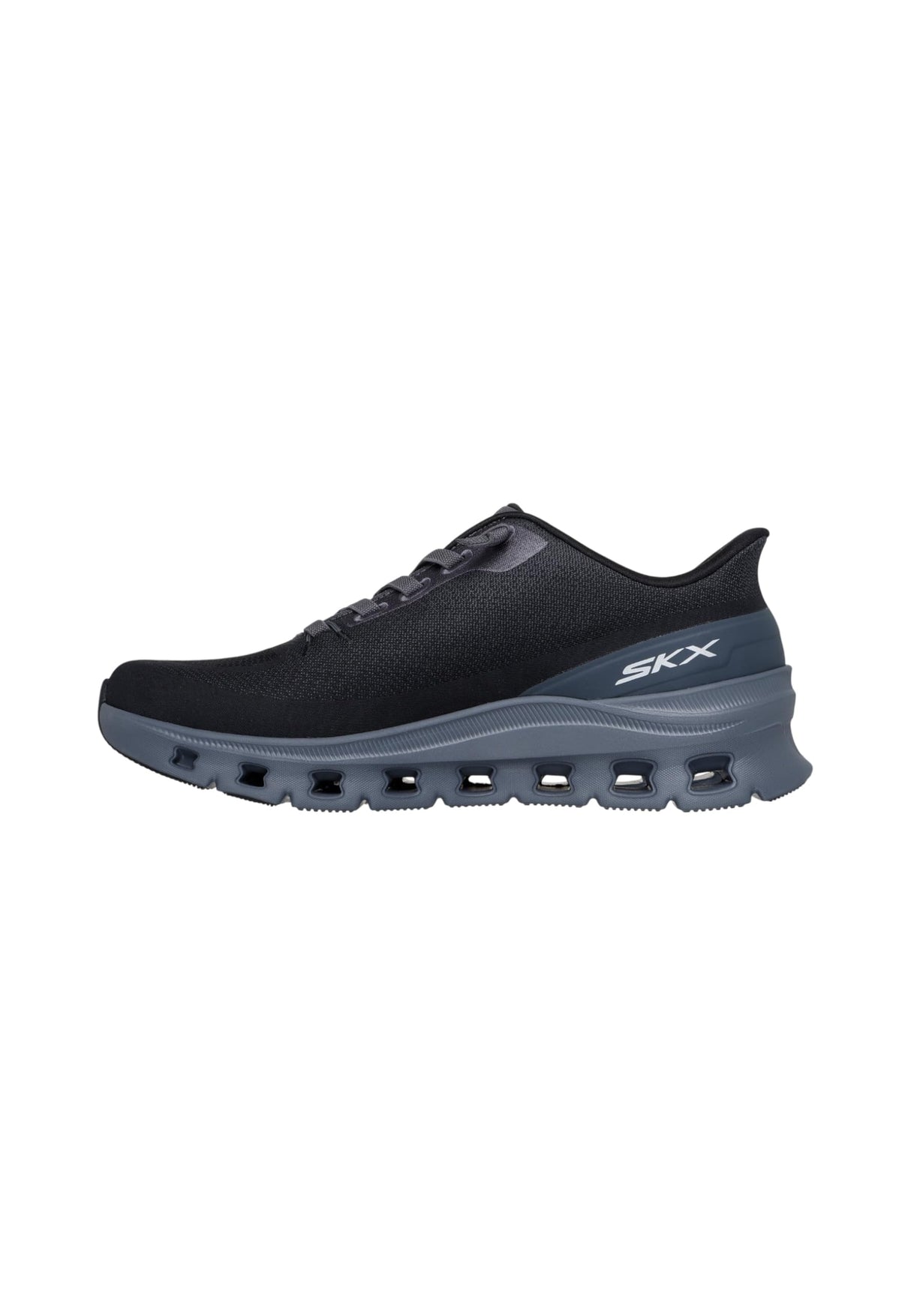 Skechers Arch Fit Glide-Step Pro, Zapatillas Hombre, Black Knit/Charcoal PU, 44 EU