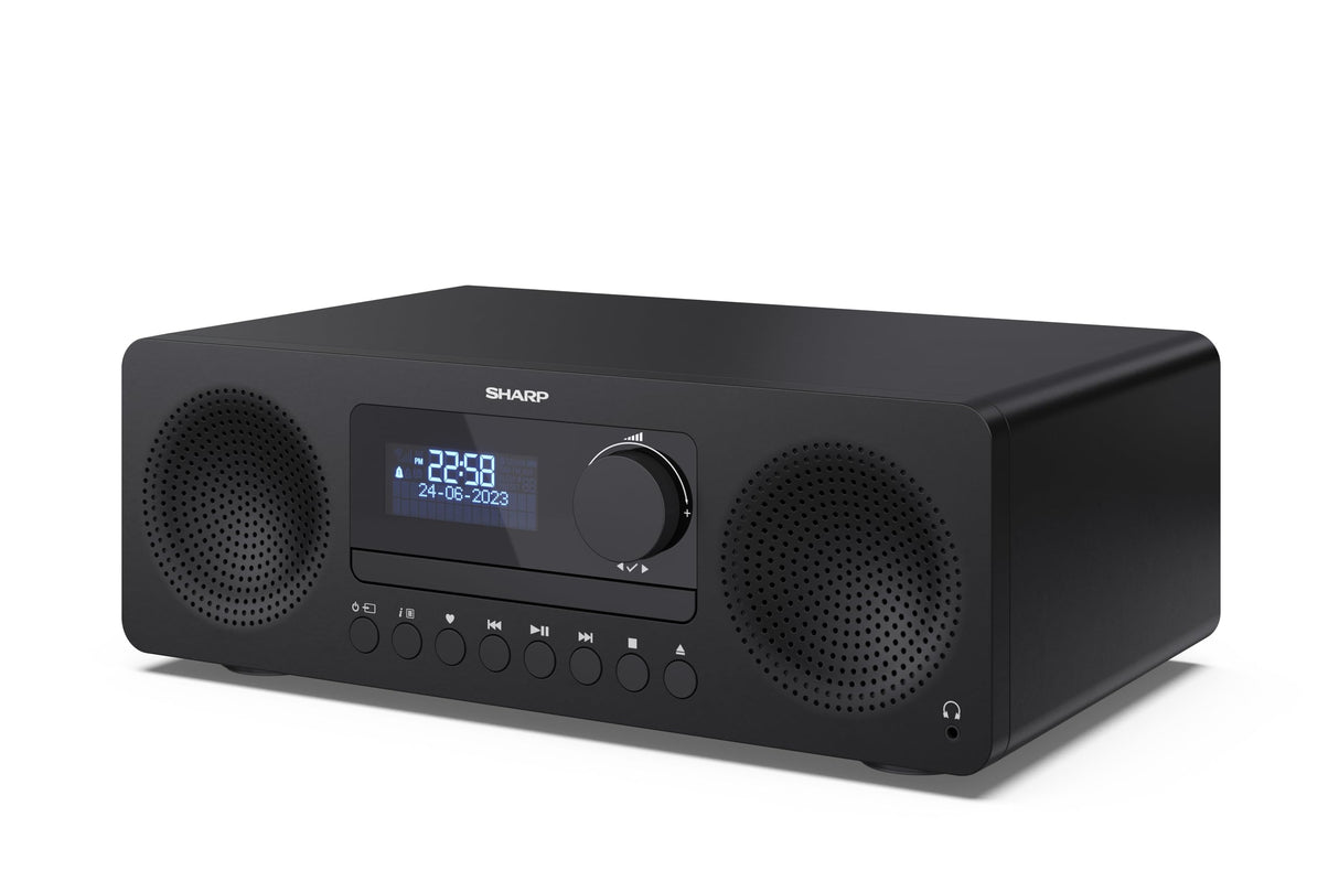 SHARP XL-B720D(BK) Tokyo All in One Soundsystem con Radio Dab, Dab+, FM, Bluetooth, CD-MP3, reproducción USB, Conexión de Auriculares, y 60W, Color Negro