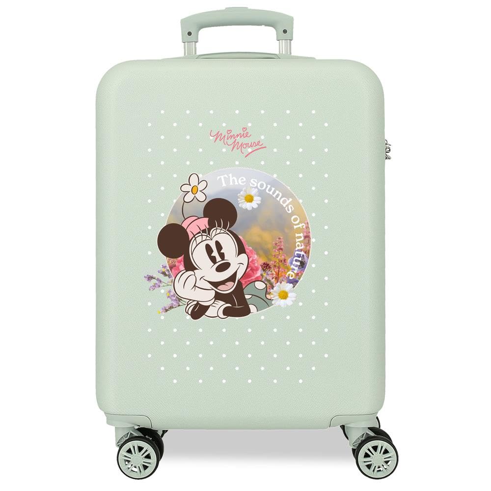Disney Joumma Minnie Wild Nature Maleta de Cabina Verde 38x55x20 cms Rígida ABS Cierre de combinación Lateral 34L 2 kgs 4 Ruedas Equipaje Mano