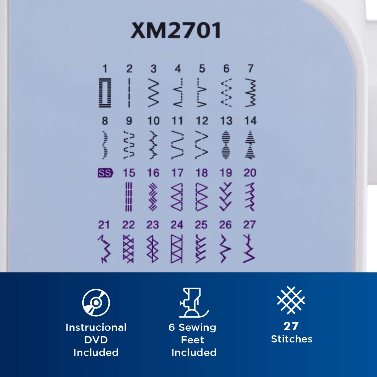 Brother XM2701S Máquina de Coser (Edición Exclusiva) - 27 Puntadas de Costura, Eléctrica, Portátil, Completa y Fácil para Principiantes