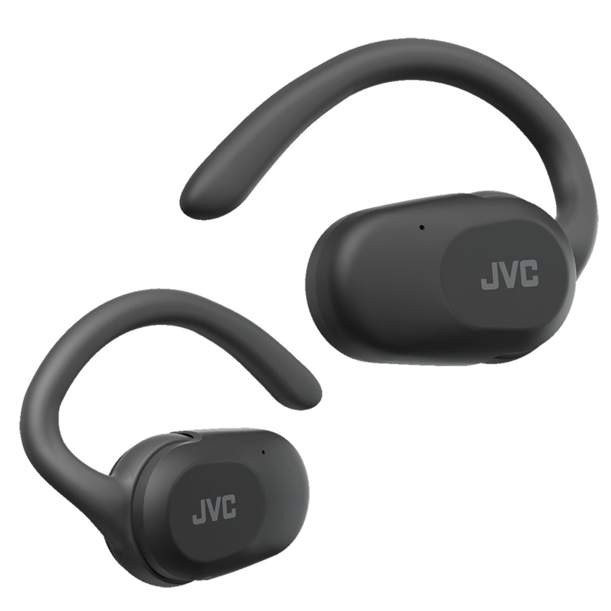 JVC Auriculares Inalámbricos Bluetooth | 26h de Batería y Carga Rápida | Oido Abierto | Ligeros y Resistentes a Salpicaduras | Ideales para el Deporte y Control Táctil - HA-NP40T (Negro)