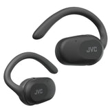 JVC Auriculares Inalámbricos Bluetooth | 26h de Batería y Carga Rápida | Oido Abierto | Ligeros y Resistentes a Salpicaduras | Ideales para el Deporte y Control Táctil - HA-NP40T (Negro)