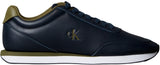 Calvin Klein Runner Sneaker Hombre Retro de Piel, Multicolor (Navy/Capers), 42