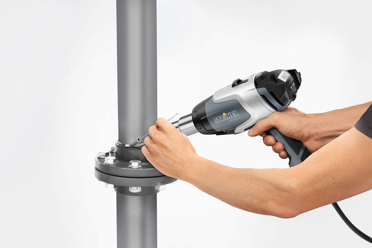 Steinel Pistola de Aire Caliente Hg 2520 E en Maletín, Pistola de Aire Caliente Profesional, Cable de 3 m, Pantalla LCD, 700°C, 500 l/min, 2300 W