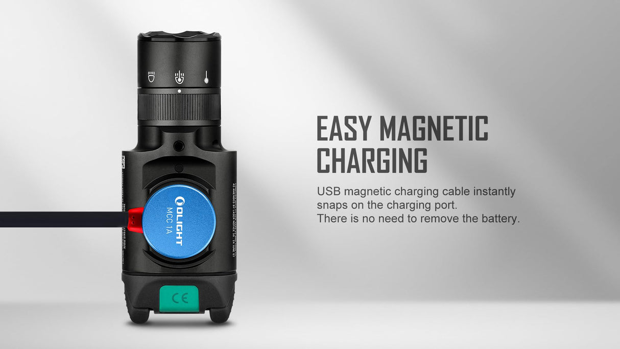 OLIGHT Baldr Pro R 1350LM 200M Linterna Lámpara Luz Recargable USB Magnética con LED Luz Blanco Compatible Batería Incorporada para Actividades Deportivas Negro