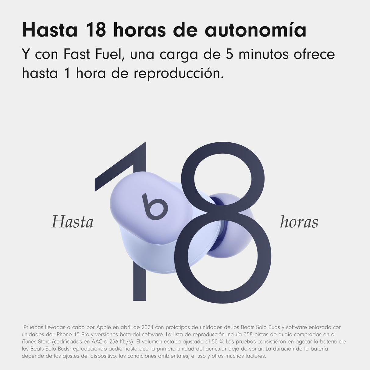 Beats Solo Buds — Auriculares intraurales Bluetooth inalámbricos | 18 Horas de autonomía | Compatibilidad con Apple y Android | Micrófono Integrado - Lila ártico