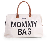 CHILDHOME, Mommy Bag, bolso cambiador, maternidad, bolso de viaje, gran capacidad, cambiador, correa ajustable para el hombro, compartimentado, bolsillo termico, pasaje para la maleta, Crudo y negro