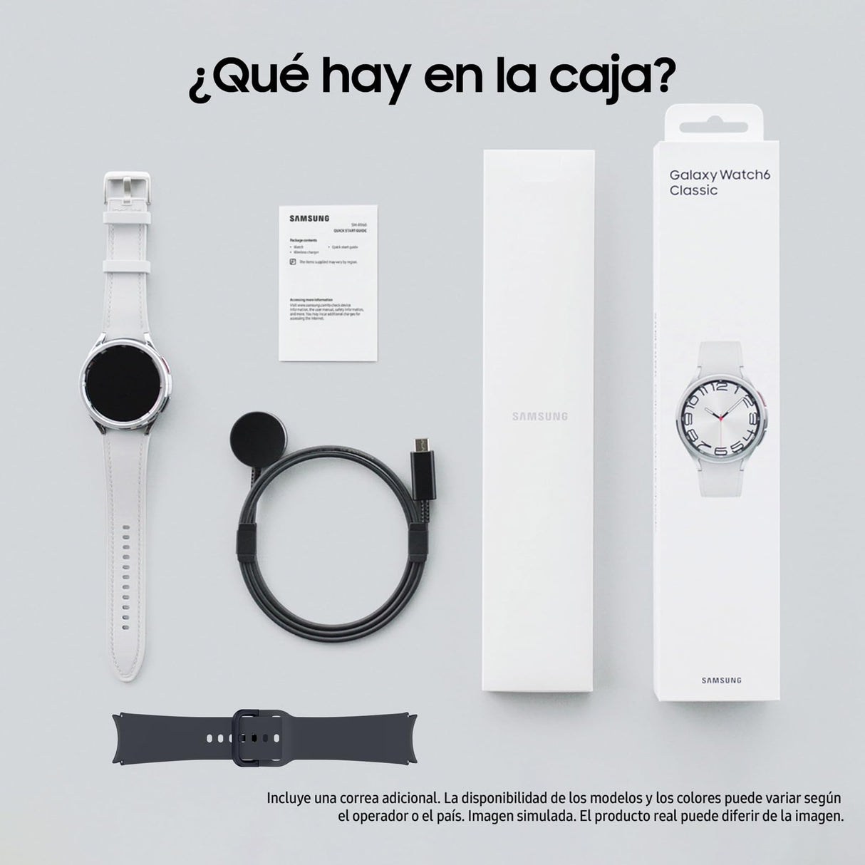 Samsung Galaxy Watch6 Classic Bluetooth, 47 mm + Correa de recambio - Smartwatch, Control de Salud, Seguimiento Deportivo, Batería de Carga Rápida, Plateado (Versión Española)
