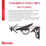 Starrett C434 – 12 – 4R combinación Set con cuadrado, centro y marcha atrás transportador