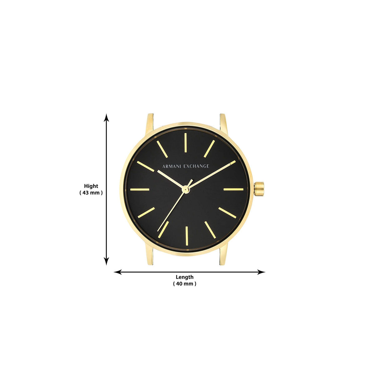 Armani Exchange Orologio da donna, Movimento al quarzo a tre lancette e cassa da 36 mm con cinturino in acciaio inossidabile, Negro y tono dorado