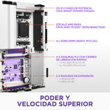 NZXT Placa Base para Juegos N9 X870E - AMD X870E AM5 ATX para Ryzen 9000/8000/7000-20+2+1, DDR5, 4X M.2, PCIe 5.0, 5GbE – Cierres de liberación rápida M.2, Cubierta de Metal Completo, PCB Blanco