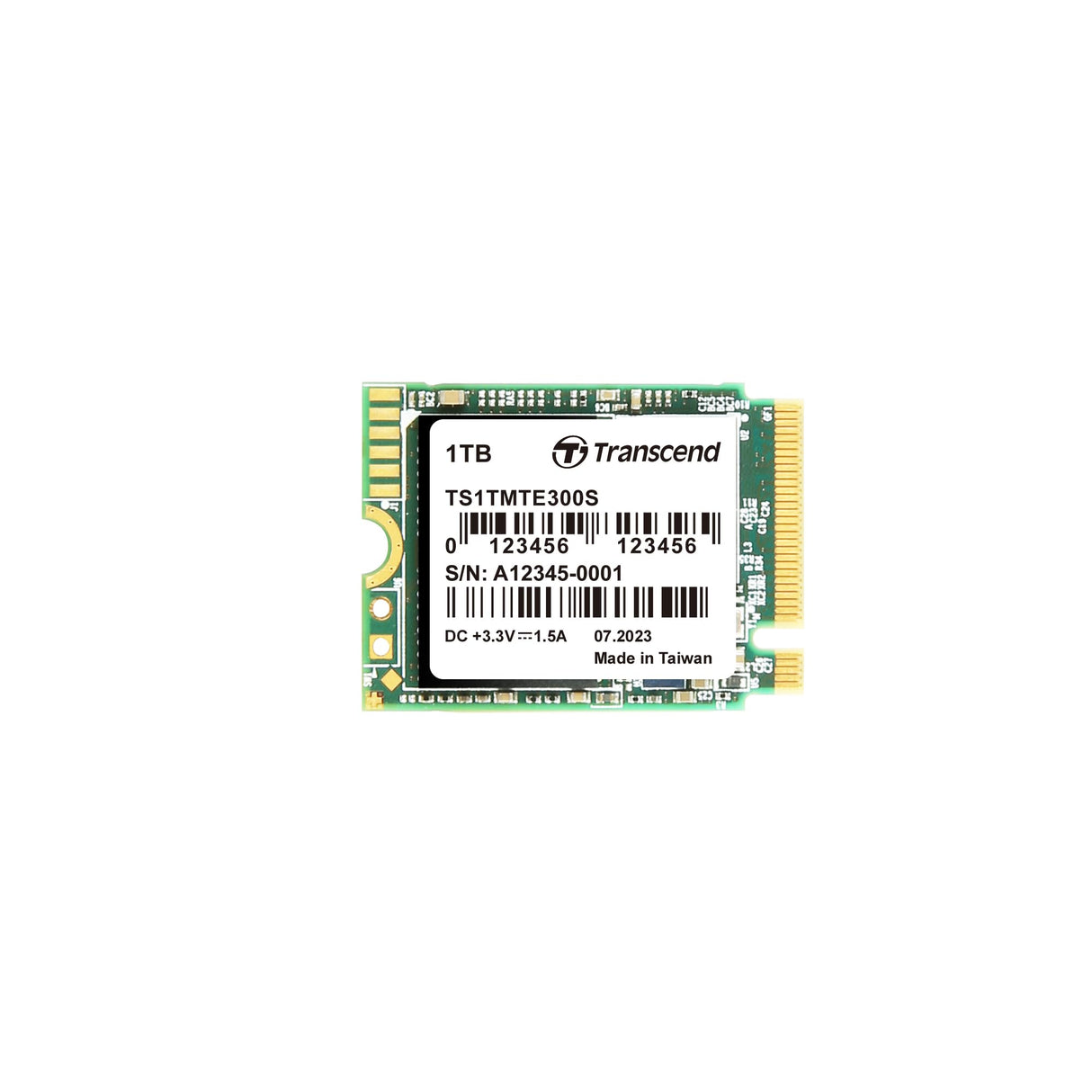 Transcend SSD Interno M.2 2230 NVMe PCIe Gen3 x4 1TB, Unidad de Estado Sólido, Memoria Flash 3D NAND TLC (Lectura/Escritura - hasta 2,900/2,650 MB/s) Cobertura Limitada de 5 Años - TS1TMTE300S
