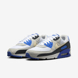 NIKE Air MAX 90 Premium, Sneaker Hombre, Blanco Caqui Azul Negro, 38.5 EU