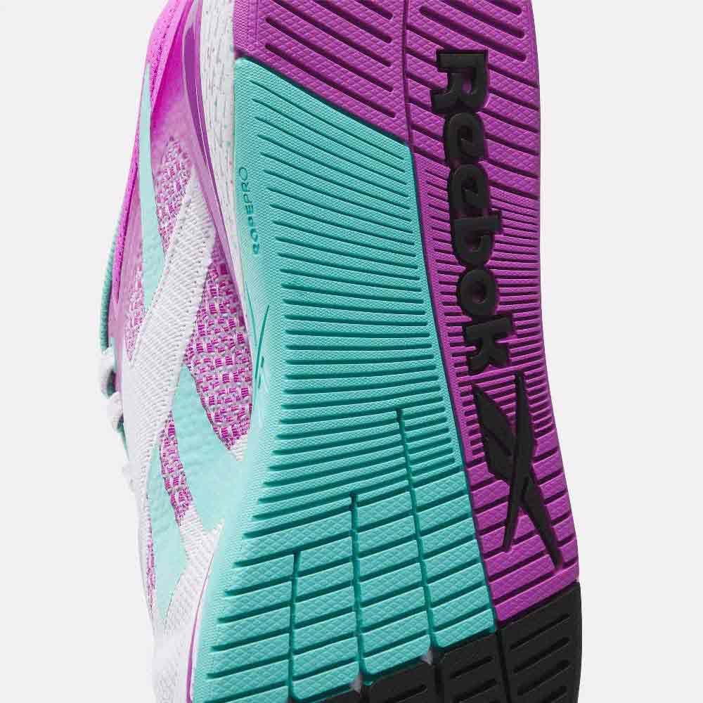 Reebok Nano X5, Zapatillas Mujer, FTW White Purple Rave Ai Aqua, 38.5 EU