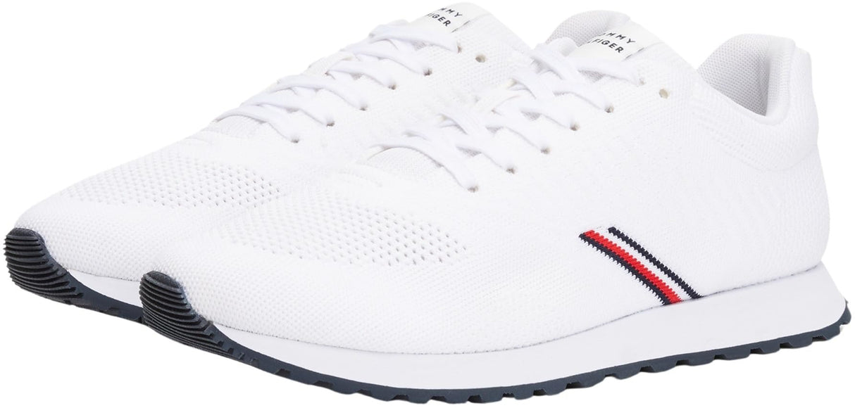 Tommy Hilfiger Runner Sneaker Hombre New Eva Knit Low Top, Blanco (White), 43