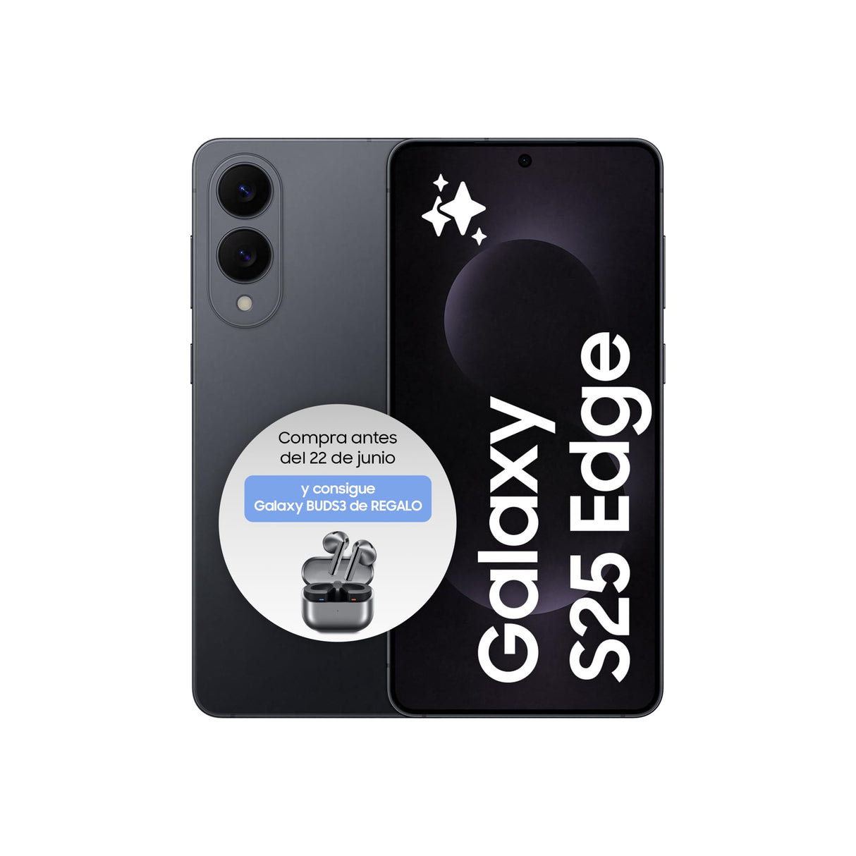 Samsung Galaxy S25 Edge 256GB Teléfono Móvil Fino con IA, Galaxy AI, 12GB RAM, Cámara 200MP, Batería Larga Duración, Garantía Fabricante 3 Años + 1 Extra, Titanio Negro Intenso (Versión Española)