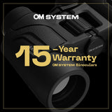 OM SYSTEM Prismáticos 10x42 Pro, Visión Natural, Clara y Luminosa, robustos, Impermeables, Delgados, diseño Sencillo - para Viajar, Hacer Senderismo, Deportes y observación a Corta Distancia