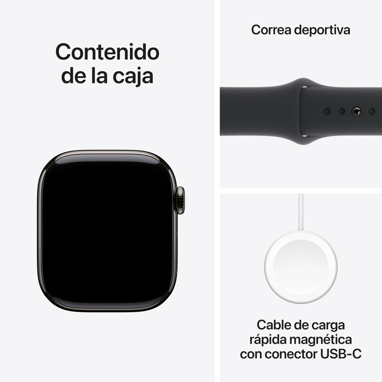 Apple Watch Series 10 GPS + Cellular Smartwatch con Caja de Titanio Pizarra de 42 mm y Correa Deportiva Negro - Talla S/M. Monitor de entreno, App ECG, Pantalla Retina Siempre Activa