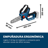 Bosch Professional 18V System sierra podadora GKE 18V-20 (hasta 350 cortes por carga de hasta 18 cm, motor Brushless sin escobillas, funda de 20 cm incl., sin batería)