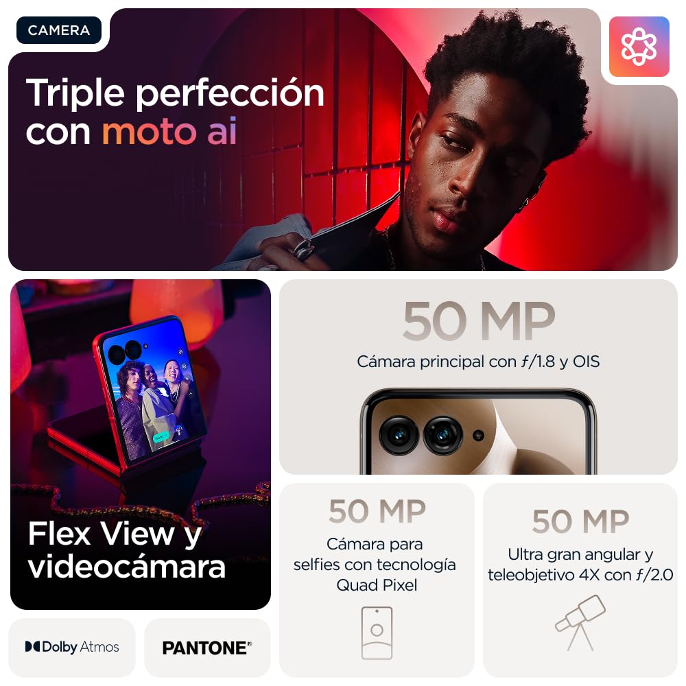Motorola rarz 60 Ultra, 32GB (16GB+16GB RAM Boost)/512GB Madera, Sistema de cámaras de 50MP con Moto ai, batería 4500 mAh, cárga rápida de 68W, Snapdragon 8 Elite, + Moto Tag