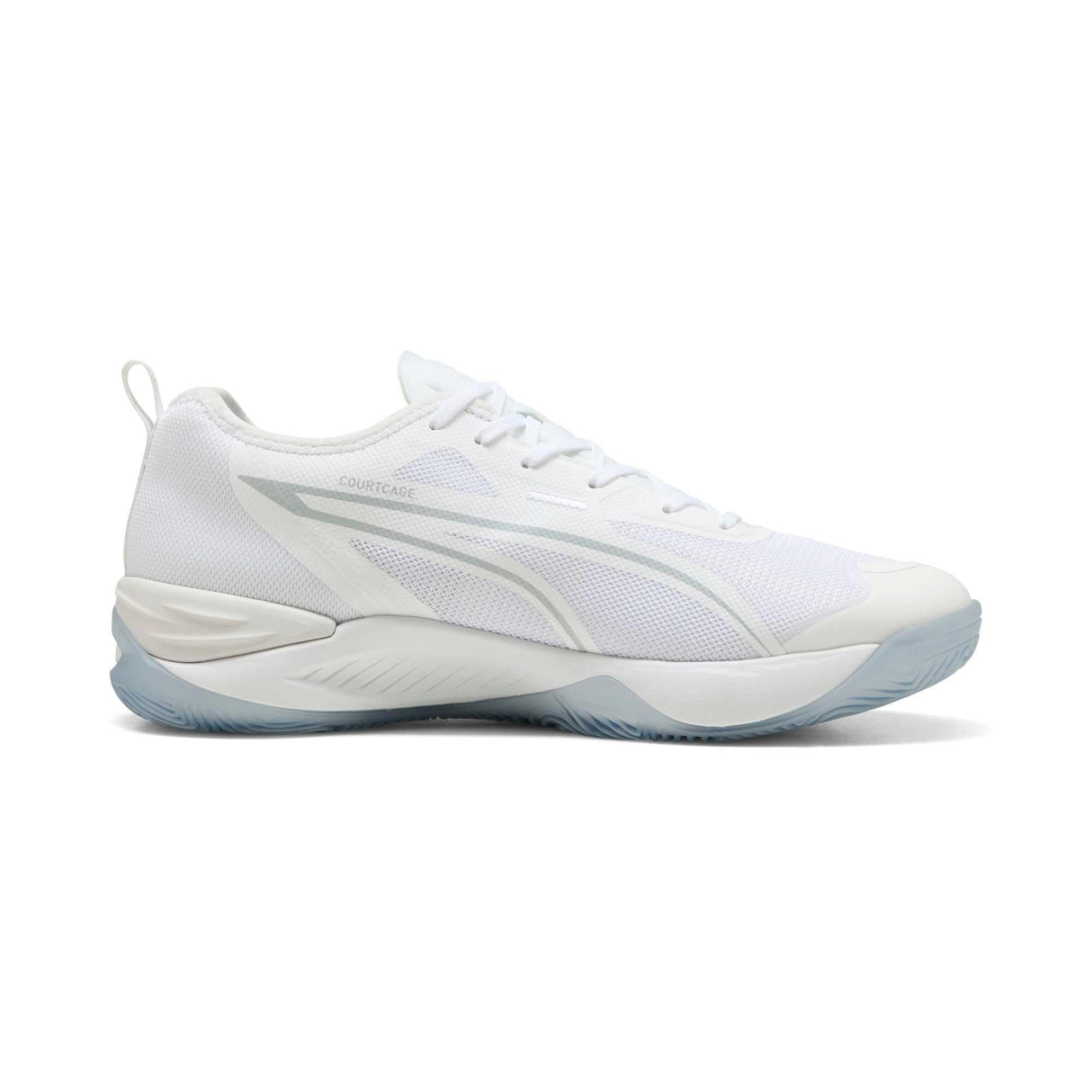 PUMA Eliminate Nitro 4, Zapato de Tribunal Interior Unisex Adulto, Blanco Plata, 45 EU