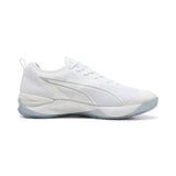 PUMA Eliminate Nitro 4, Zapato de Tribunal Interior Unisex Adulto, Blanco Plata, 45 EU