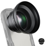 NEEWER HD 65mm Telefoto Phone Camera Lens con Parasol Solo para 17mm Rosca Placa Trasera Phone Cage Case, 1,7X Zoom Accesorio Lente Compatible con iPhone 16, 15, S25, S24 Ultra, Android, LS-66