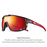 Julbo Rush Gafas DE Sol, Negro/Rojo, L Unisex Adulto
