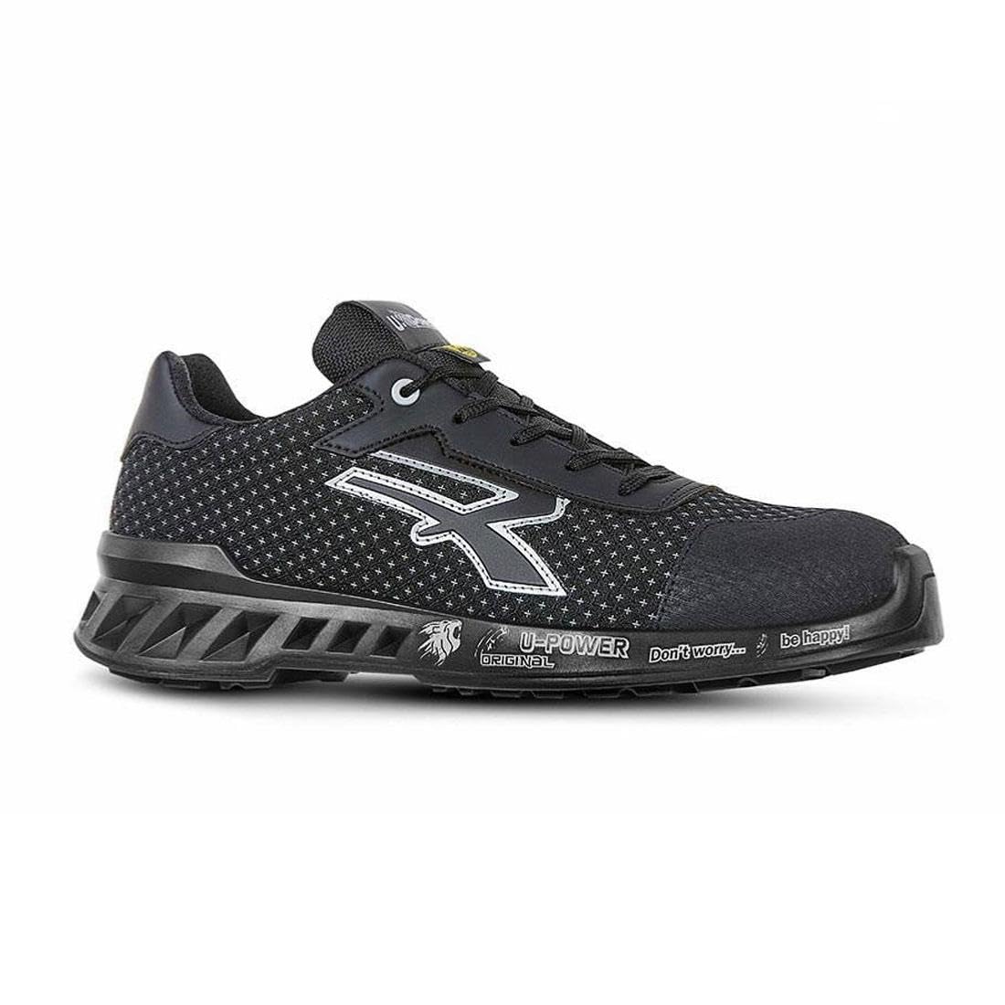 U-Power RV20104 Linea RED LEVE Modelo LOGAN Zapatos de Seguridad Bajos y Ligeros, S3 SRC CI ESD, Negro, 41 Tamaño