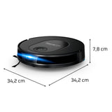 Rowenta X-Plorer Serie 65 - Robot Aspirador, aspira y friega, tecnología láser, Cobertura Total, mapeo Permanente, hasta 168 min autonomía, diseño Muy Plano, Capacidad Subir sobre alfombras, RR8L65