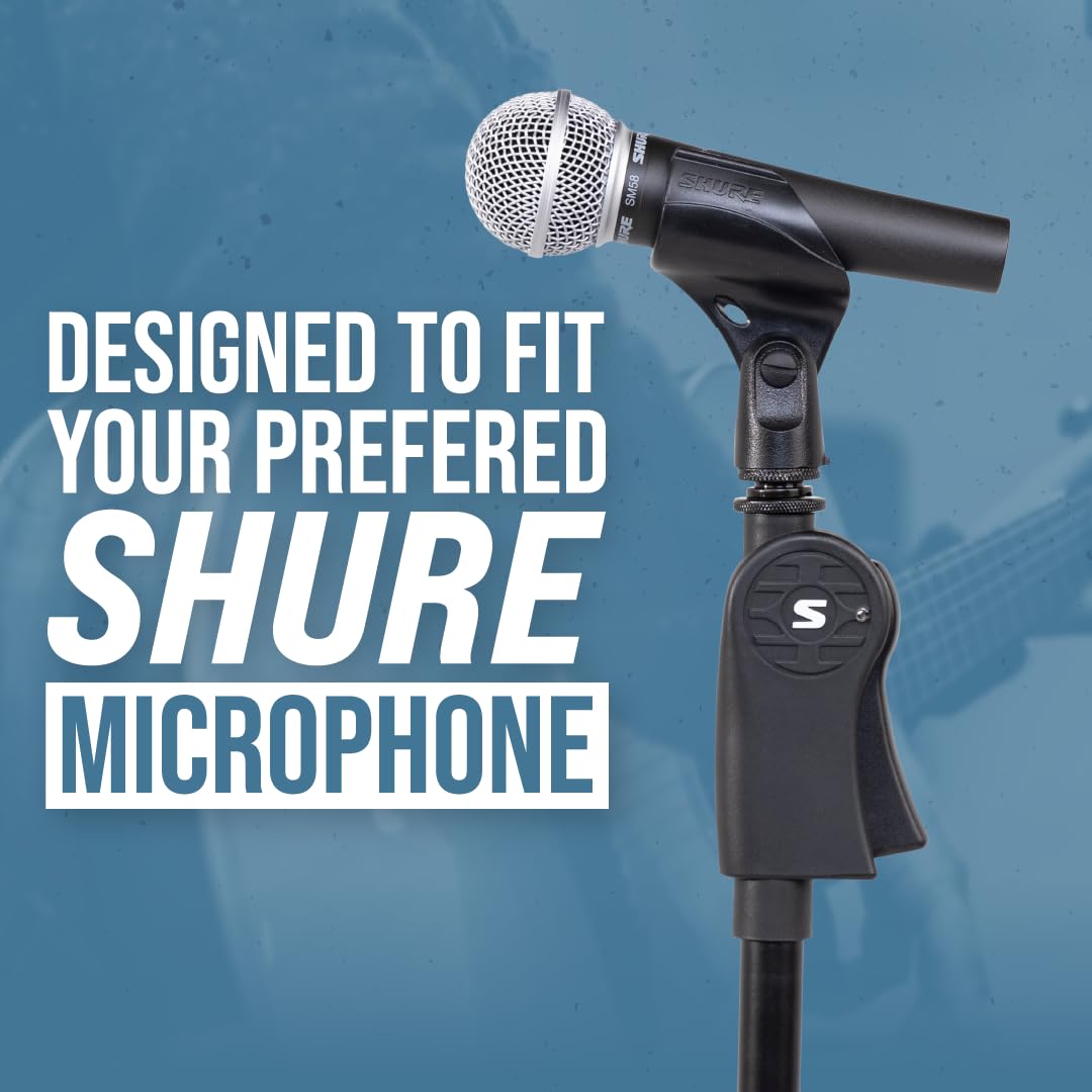 Shure by Gator Stage & Studio Series; Pie de trípode de lujo Shure con empuñadura para una mano; (SH-TRIPODSTANDDX)