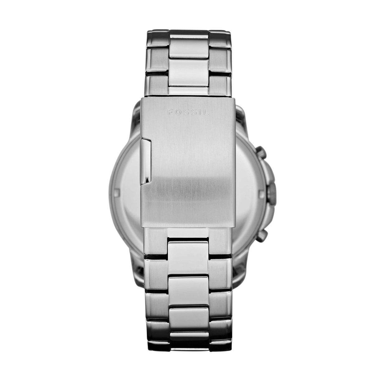 Fossil Reloj para hombre Grant, movimiento cronógrafo de cuarzo, caja de 44mm de acero inoxidable plateado con correa de acero inoxidable, FS4736