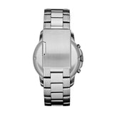 Fossil Reloj para hombre Grant, movimiento cronógrafo de cuarzo, caja de 44mm de acero inoxidable plateado con correa de acero inoxidable, FS4736