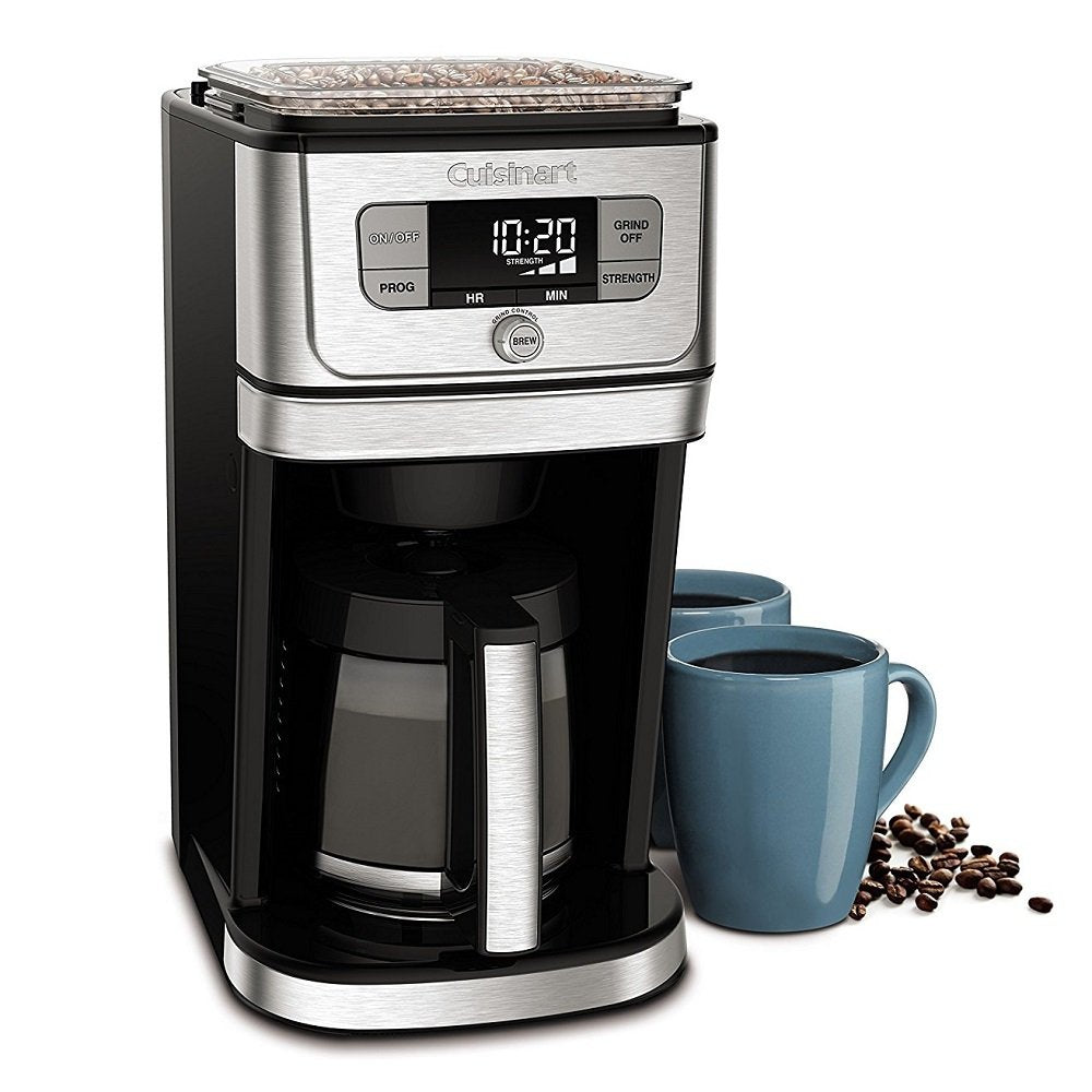 Cuisinart DGB-800 Fresas totalmente automáticas para molienda e infusión, 12 tazas, vidrio plateado