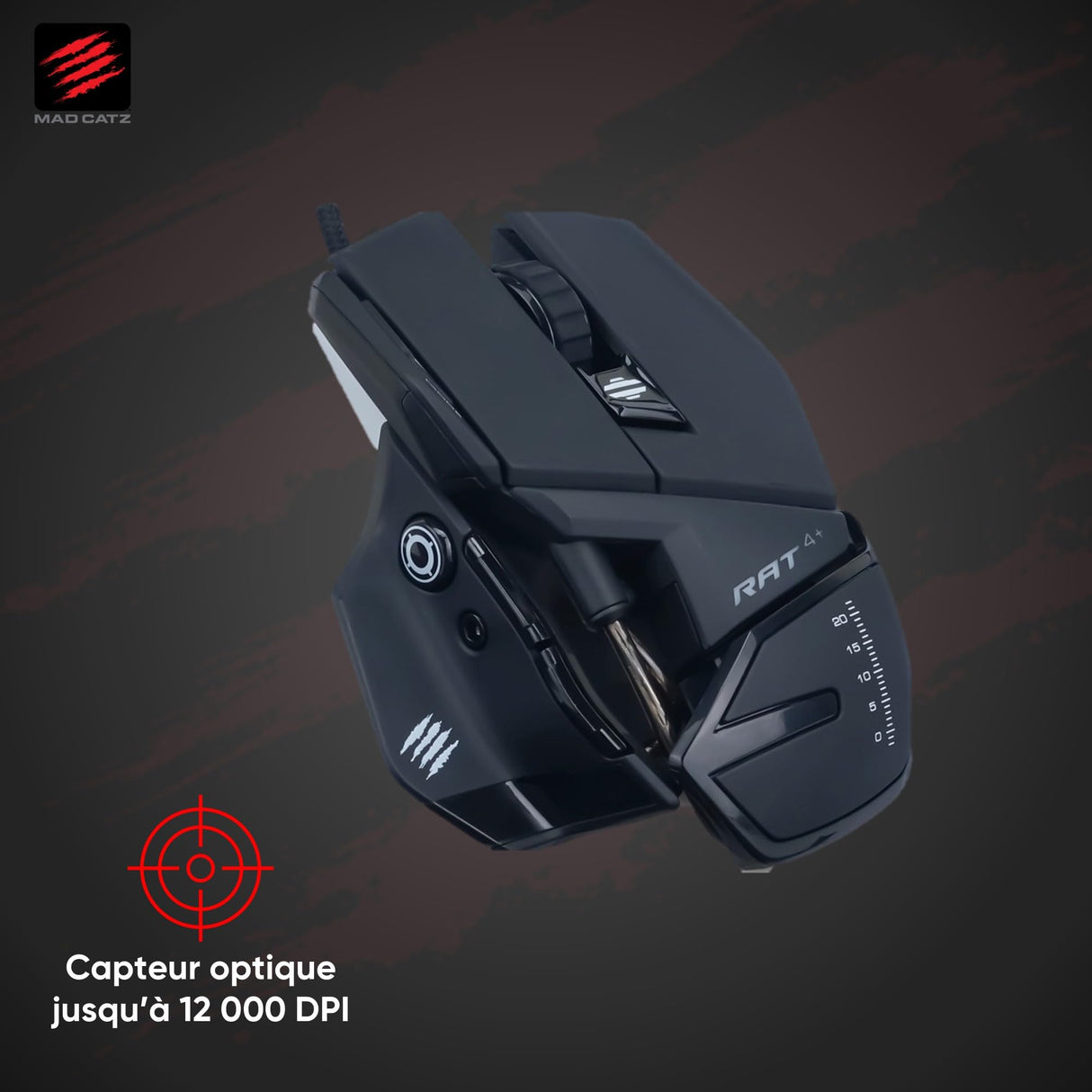 Mad Catz R.A.T. 6+ - Ratón (mano derecha, Óptico, USB, 12000 DPI, 12000 pps, Negro)