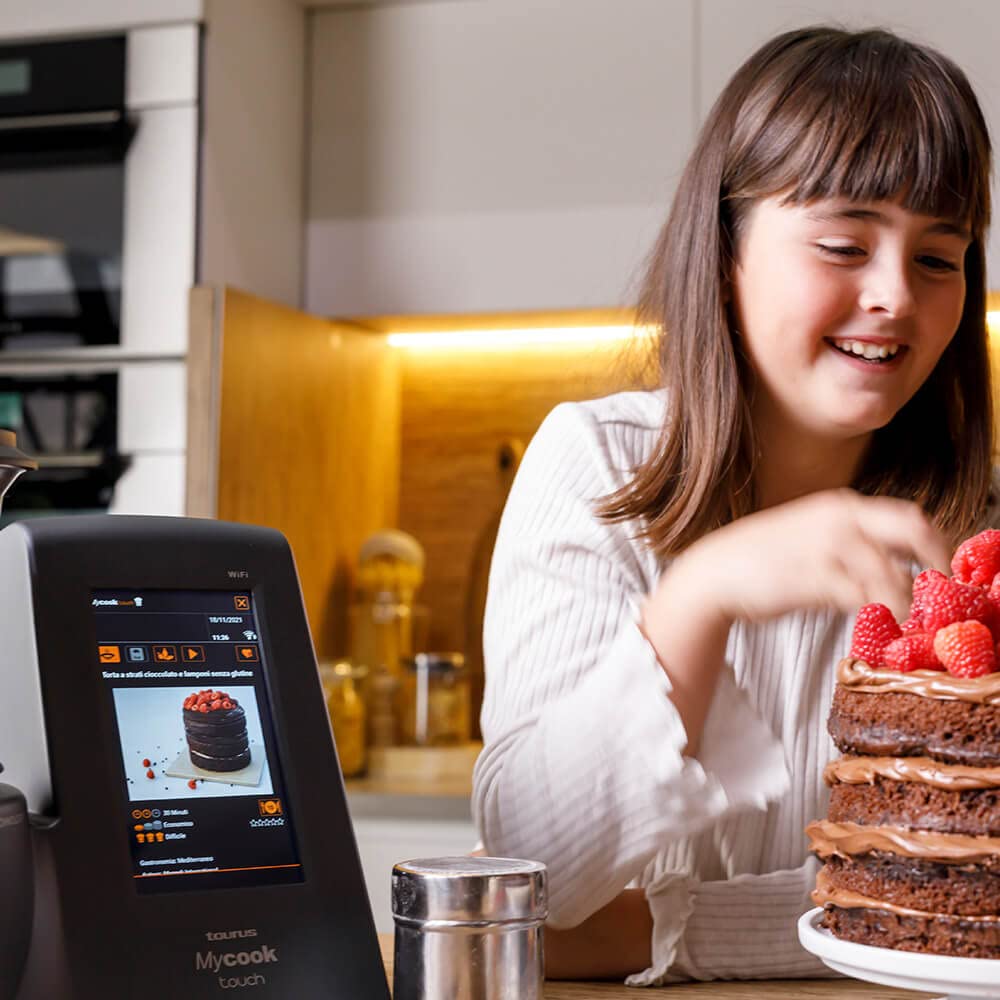 Taurus Mycook Touch Black Edition - Robot de Cocina con wifi, 1600W, 2L, hasta 140º, multifunción, app mycook, conectividad con tu smartphone, Vaporera, Negro
