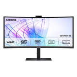 Samsung LS34C652VAUXEN - Monitor ViewFinity S6 S65VC de 34" con Resolución Ultra WQHD, HDR10, cámara integrada, Puerto USB-C, Puerto LAN, Eye Care, Negro
