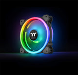 Thermaltake Riing Trio 14 LED RGB TT - Pack de 3 Ventiladores para PC, Color Negro