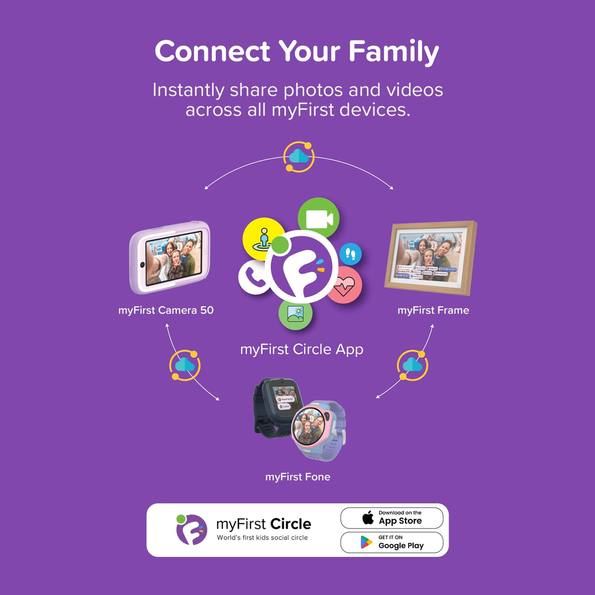 myFirst Fone R2- Smartwatch para niños (EU) con eSIM, AMOLED, cámara 5 MP Gran Angular, GPS y Control Parental - con conexión Circle. A Partir de 5 años (Color Chocolate Blanco)