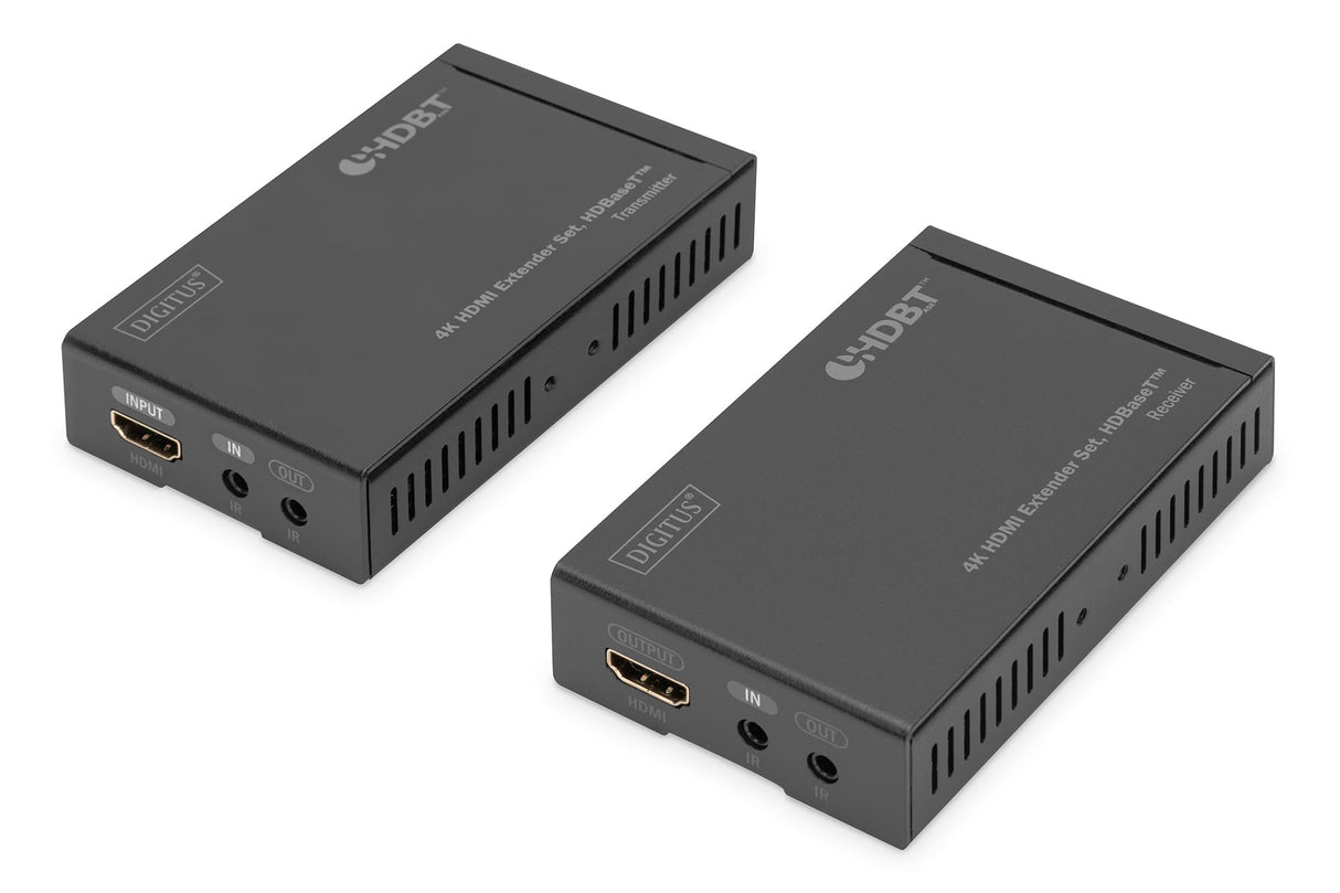 DIGITUS DS-55500 Extensor HDMI (HDBaseT) - UHD 4K/30 Hz - 40 m mediante cable LAN (HDBaseT 70 m) - Set: Transmisor y Receptor - IR Infrarrojos - HDCP 2.2 & HDBaseT 1.0