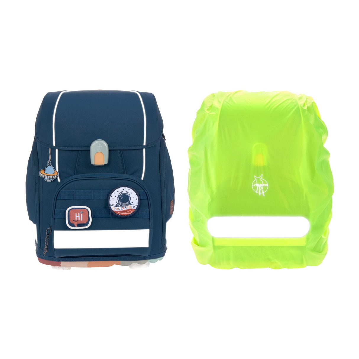 LÄSSIG Juego de mochilas escolares de 7 piezas para niños/ School Set Boxy Unique, navy