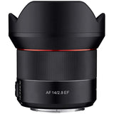 Rokinon AF - Lente de Gran Angular para Canon EF, 14 mm, F2.8 sellada contra el Clima, Color Negro (IO14AF-C)