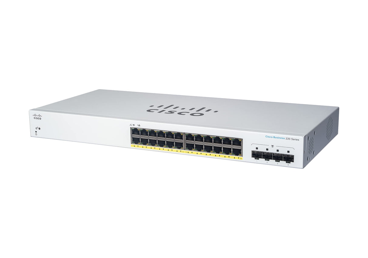 Cisco Switch inteligente Cisco Business CBS220-24T-4G | 24 puertos GE | 4 SFP de 1 G | 3 años de garantía limitada de hardware (CBS220-24T-4G-EU)
