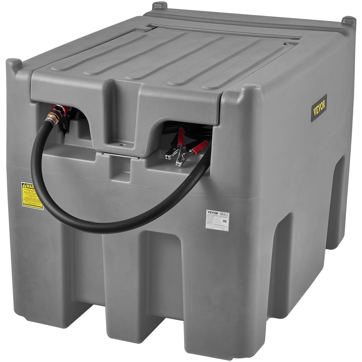 VEVOR Tanque de Diésel Portátil de Polietileno Tanque de Combustible Diésel de 116 Galones con Bomba de Transferencia de 12 V Almacenamiento de Diesel Gris Flujo Máximo de 10,6 GPM para Camión Tractor