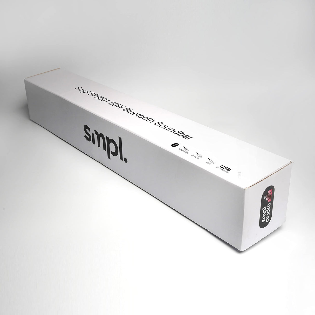 Smpl - Barra de sonido multimedia de 50 W y 76.2 cm, compatible con Bluetooth, HDMI (ARC), entrada coaxial, salida AUX, USB y mando a distancia, negro