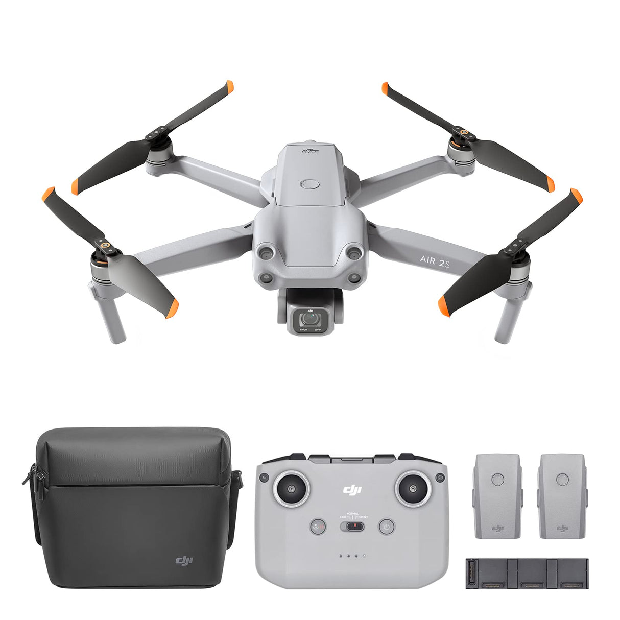 DJI Air 2S Fly More Combo- Drone, 3 Ejes Gimbal con Cámara, Vídeo en 5.4K, Sensor CMOS de 1 pulgada, Detección de obstáculos en 4 direcciones, Transmisión en FHD desde 12 km FCC, MasterShots, Gris