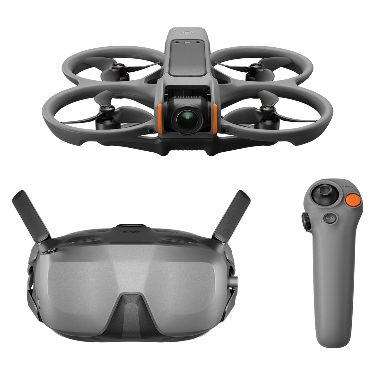 Pack DJI Avata 2 Vuelo Inteligente (una batería), dron FPV con cámara 4K, experiencia inmersiva, acrobacias con un toque, protector de hélices integrado, dron con cámara con Goggles N3 y RC Motion 3
