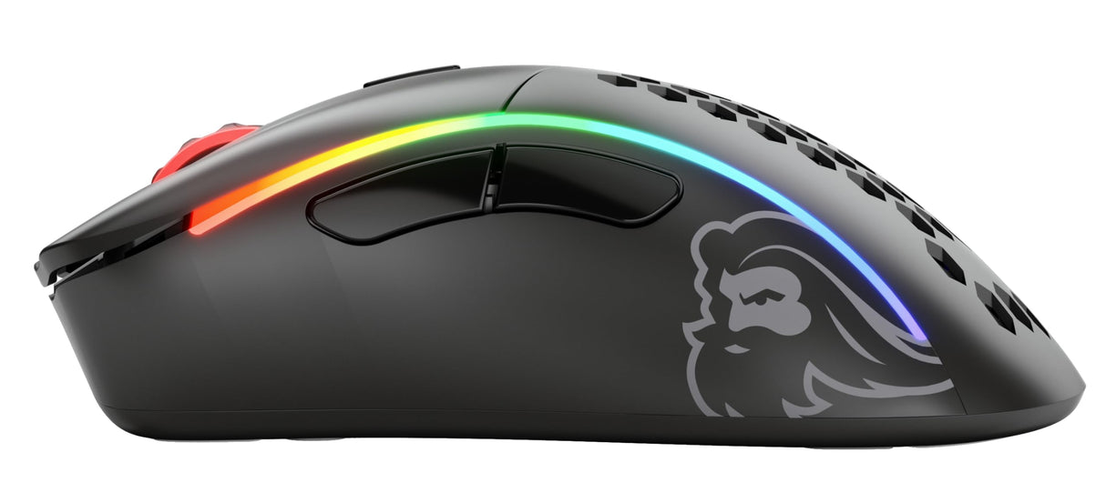 Glorious Gaming Model D- (Pequeño) Wireless Ratón Gaming inalámbrico - 67 g superligero, diseño Colmena, RGB, ergonómico, sin Lag 2,4 GHz inalámbrico, hasta 71 Horas de batería - Negro Mate