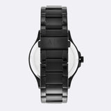 Armani Exchange Relojes de hombre, Movimiento de cuarzo cronógrafo y caja de 46 mm con correa de acero inoxidable, Negro azabache